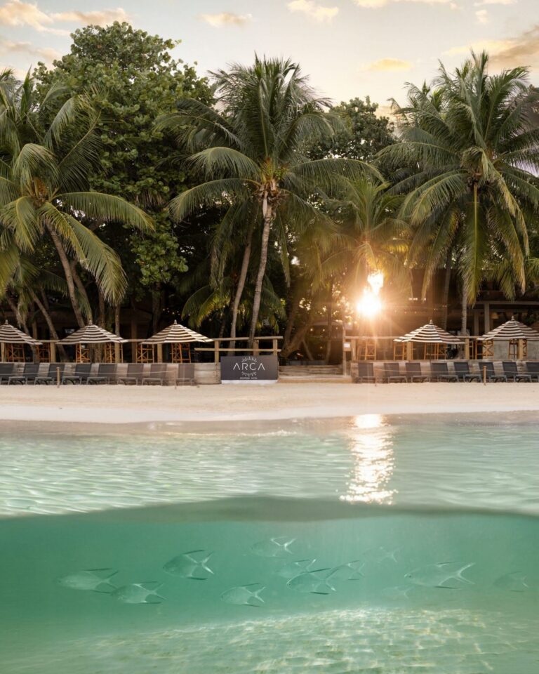 Couple relaxing near the beach during a peaceful Roatan sunset